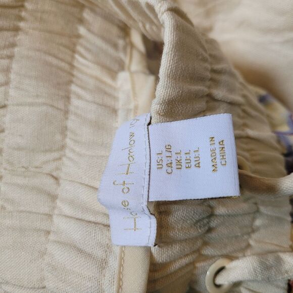 House of Harlow 1960 Floral Wide Leg Pants - Cream and Pink - Picture 5 of 5